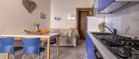 Fridge, oven, stovetop, cookware/dishes/utensils