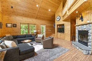 Smart TV, fireplace, table tennis, books - Spacious Maine Mountain Escape – Sleeps 15, Hot Tub, Ping Pong & Trails (Greenwood)