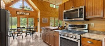 Large chalet, hot tub, fire pit, grill, ping pong. Ski, bike, hike out the door!