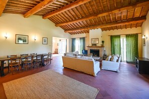 Kamin, DVD-Player, Tischtennisplatte