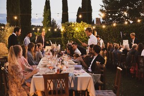 Outdoor banquet area