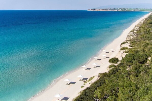 Perto da praia, toalhas de praia 