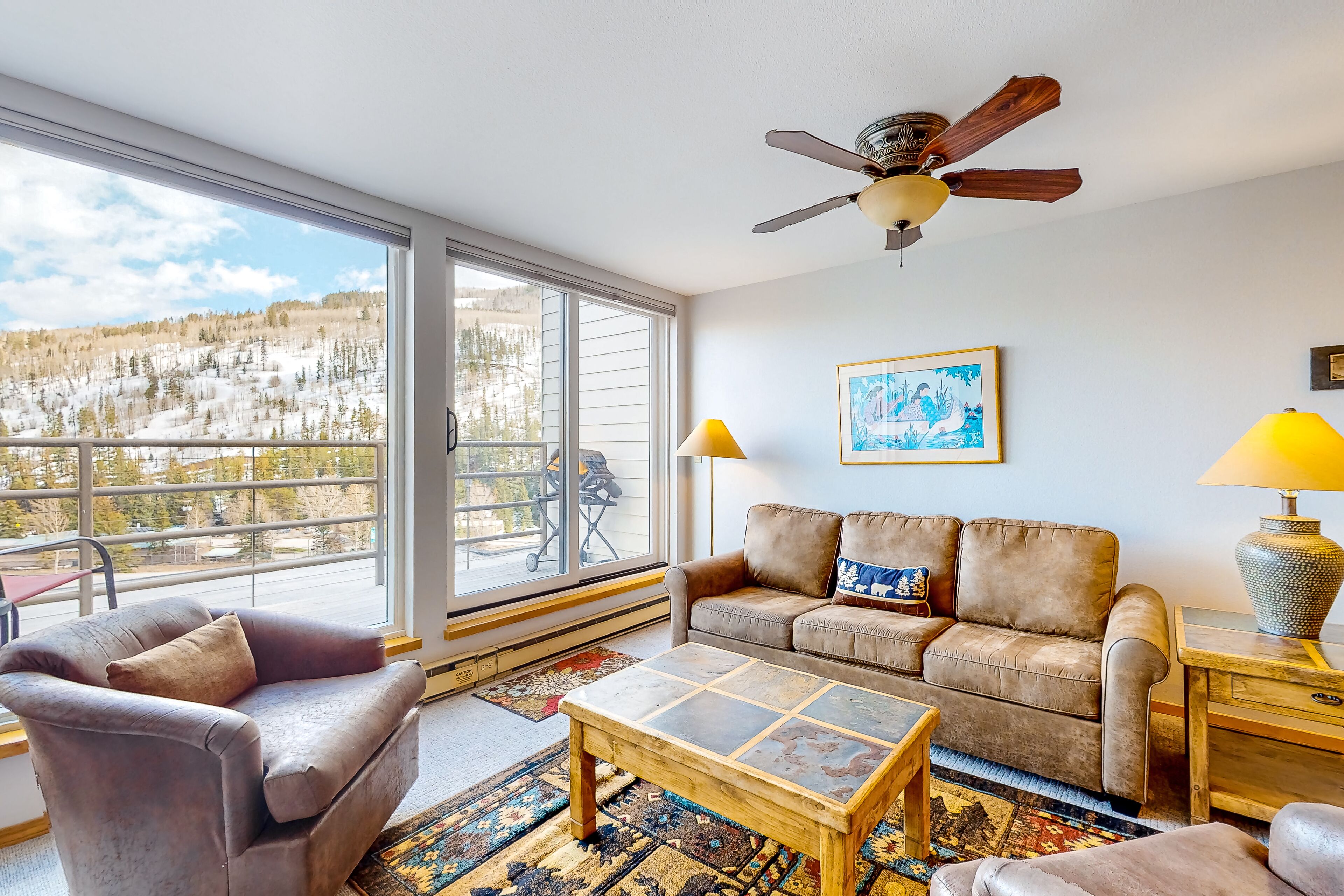 5th-floor mtn-view condo with heated pool, hot tubs, sauna fireplace, grill, gym