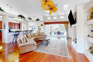 Televisio, takka, kirjoja