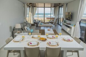 Luxury Villa, 3 Bedrooms, Private Pool, Sea View | Living area