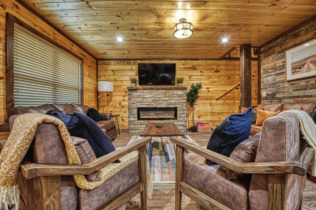 Smart TV, fireplace, video games