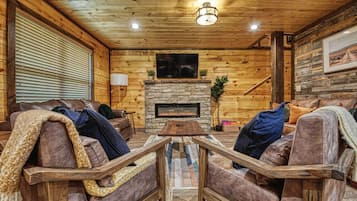 Smart TV, fireplace, video games