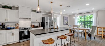 The Blue Nest is a lakefront property with dock and access to Lake Palestine.