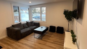 TV, fireplace, books - Le Eleven 55 Billard 5 Lits (Trois-Rivières)