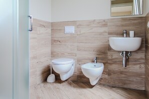 Suihku, hiustenkuivaaja, bidee, pyyhkeet