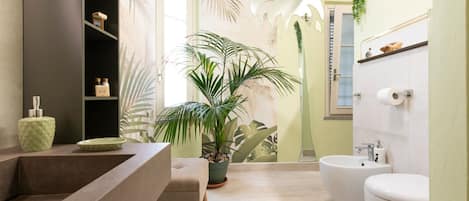 Dutxa, assecador de cabells, bidet i tovalloles