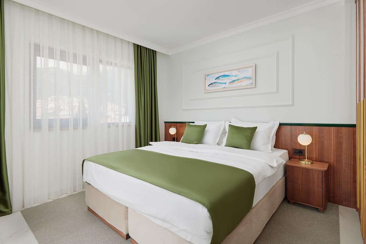 1 habitación y ropa de cama de alta calidad