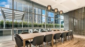 Dining - Love Melbourne by Ready Set Stay - Huge balcony apartment, pet friendly, WIFI (Southbank)