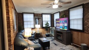Comfy seating + Smart TV = your movie night spot