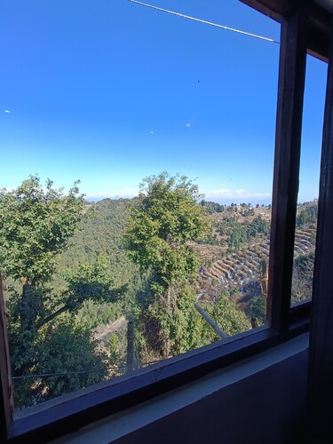 top of the mountain surrounding with nature view and snow caped mountains view f