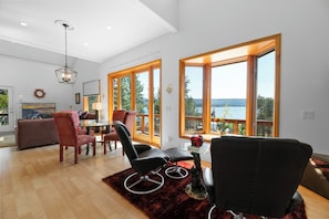 Smart TV, chimenea y reproductor de DVD