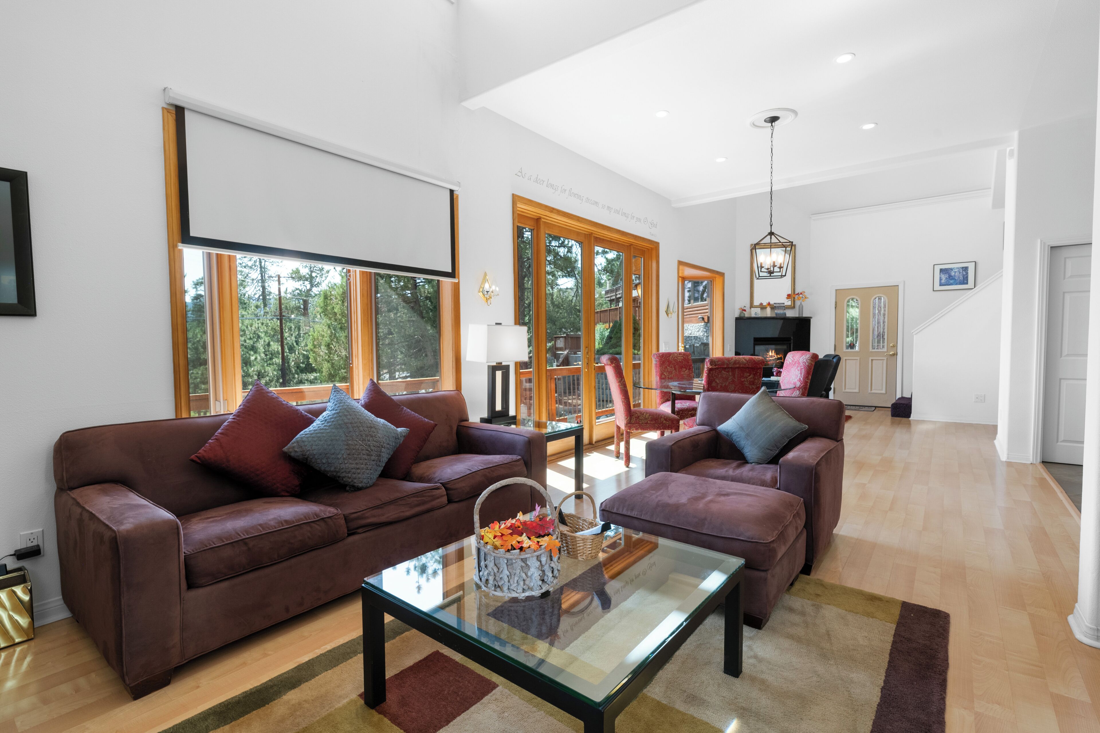 Een smart-tv, een open haard en een dvd-speler