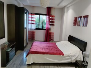 1 bedroom, iron/ironing board, bed sheets