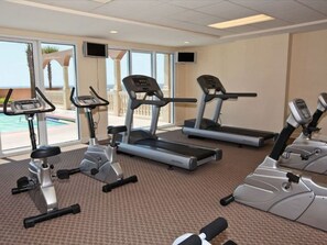 Sunrise Gym inside the building with amazing views - Sunrise Resort Waterfront Beach and Pools Sleeps 8 (Panama City Beach)