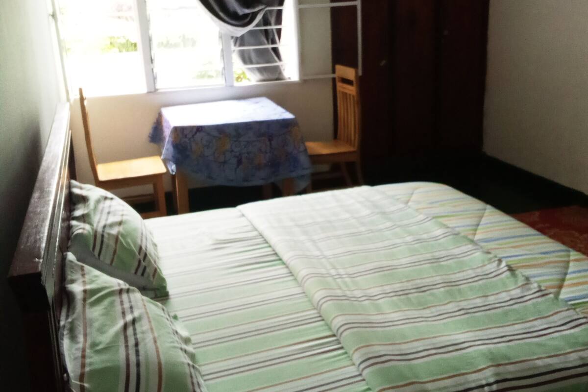 Chambre Standard double, 1 grand lit, vue sur le jardin | Espace de travail pour ordinateurs portables, accès au Wi-Fi (inclus)