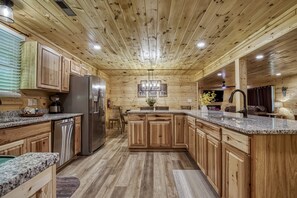 Fridge, microwave, dishwasher, coffee/tea maker