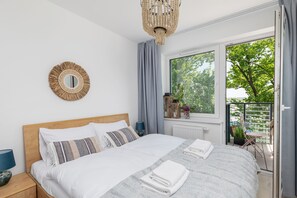 Comfort-lejlighed | 1 soveværelse, premium-sengetøj, individuelt design