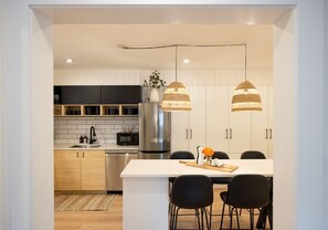 Microwave, coffee/tea maker, cookware/dishes/utensils, dining tables - Creekside 2BR:  AC, Patio + BBQ, Pool, Near Lakes! (Whistler)
