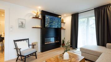 TV, fireplace, stereo