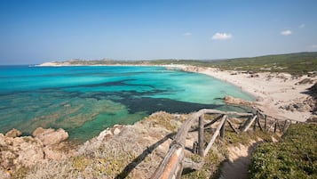 Ligstoelen aan het strand