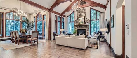 Smart TV, fireplace, table football, offices