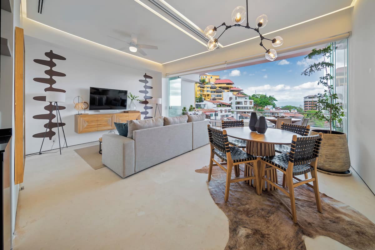 Appartement Deluxe, 1 chambre, vue partielle sur l'océan | Salle à manger