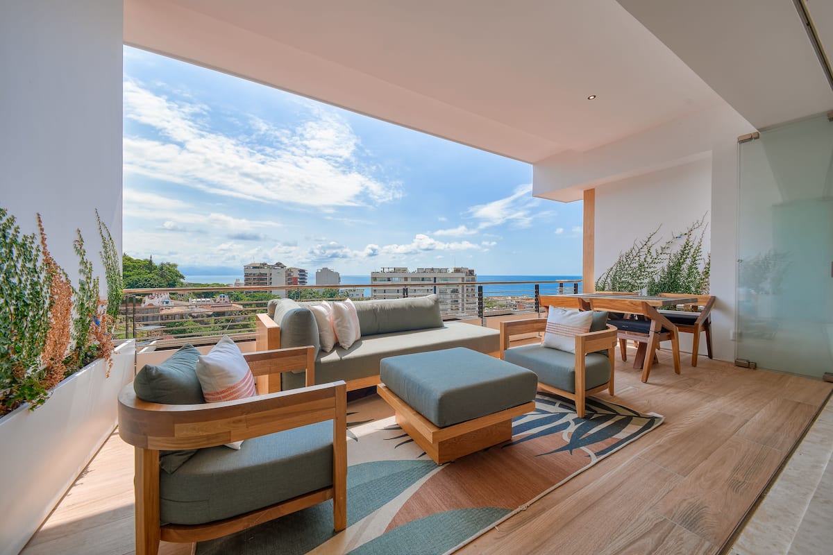 Appartement Deluxe, 1 chambre, vue partielle sur l'océan | Vue de la chambre