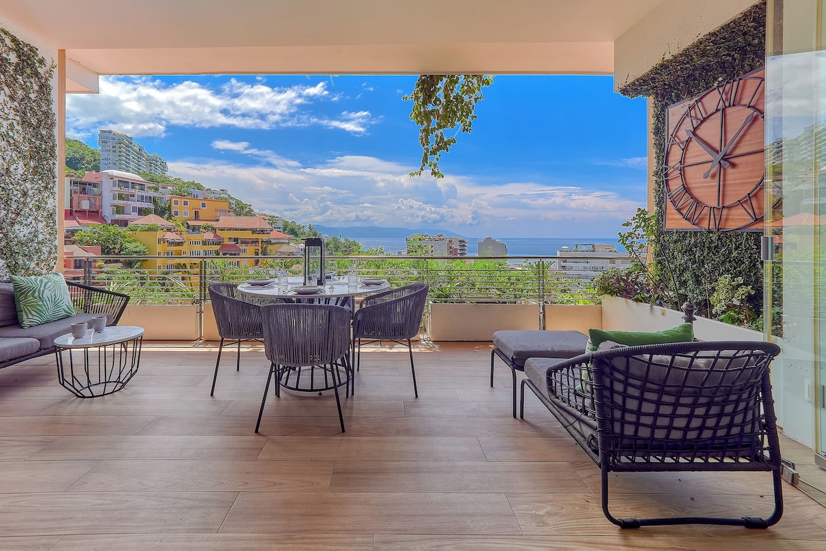 Deluxe-Apartment, Terrasse, eingeschränkter Meerblick | Terrasse/Patio