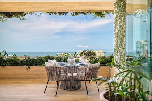 Deluxe Apartment, 1 Bedroom, Sea View | Terrace/patio