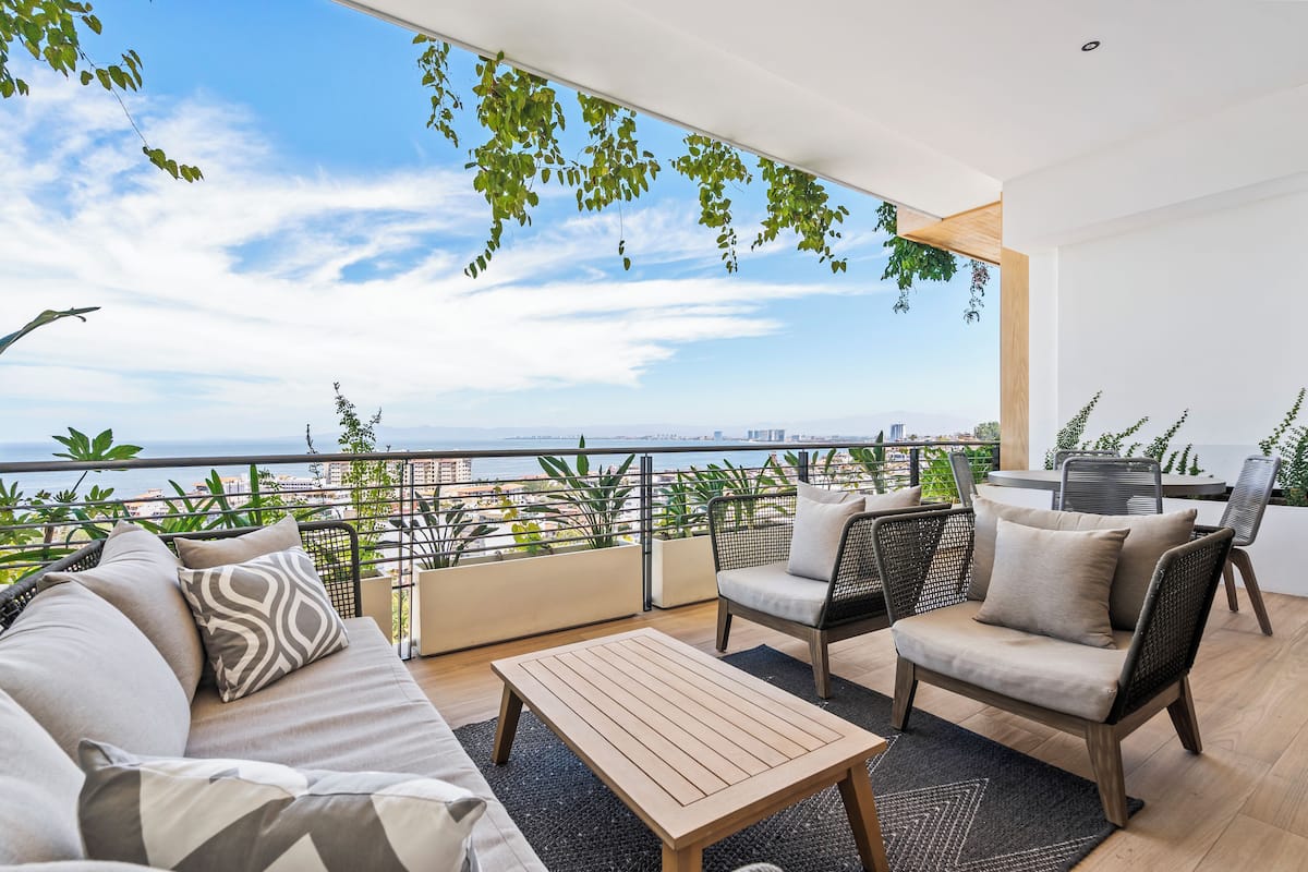 Appartement Deluxe, 1 chambre, vue océan | Terrasse/Patio