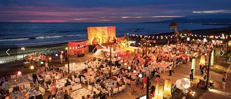 Outdoor banquet area