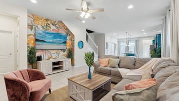 TV connectée, cheminée, jeux vidéo