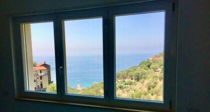 Studio apartment with bathroom with sea view on the tourist port of Pisciotta