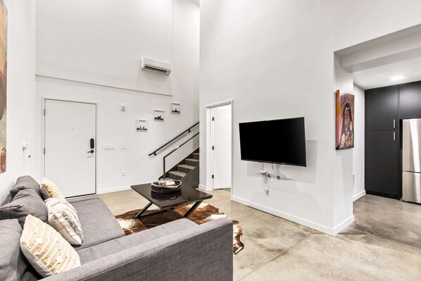 TV, music library, computer monitors