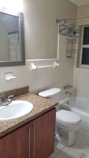 Bathtub, hair dryer