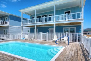 Pool - Experience luxury at Oak Island's 5-bedroom Pincers Paradise with ocean views! (Oak Island)