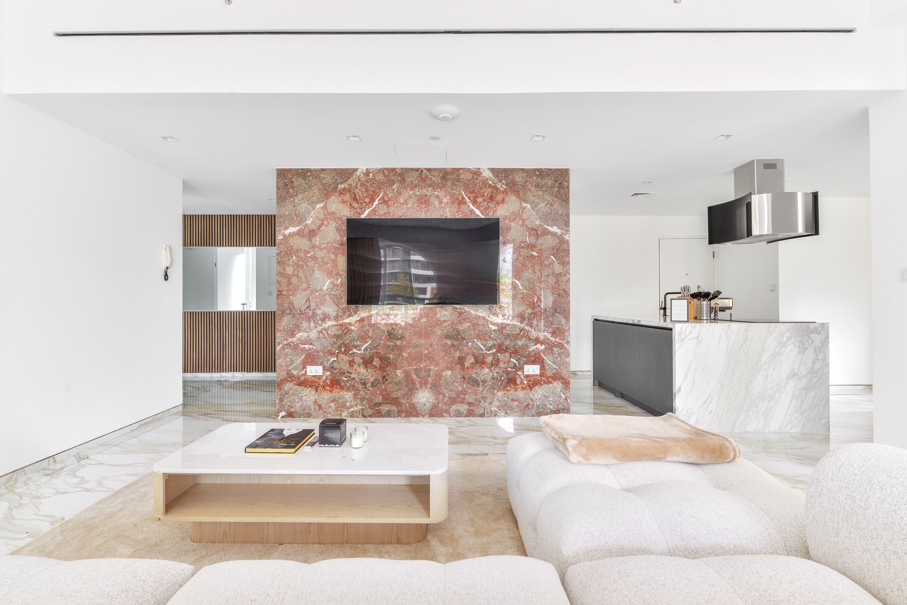 Luxury Apartment, 1 Bedroom, Balcony | Living area | 75-inch LED TV with satellite channels, TV, Netflix