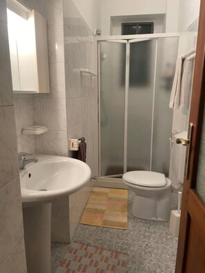 Secador de pelo, bidet, toallas, jabón