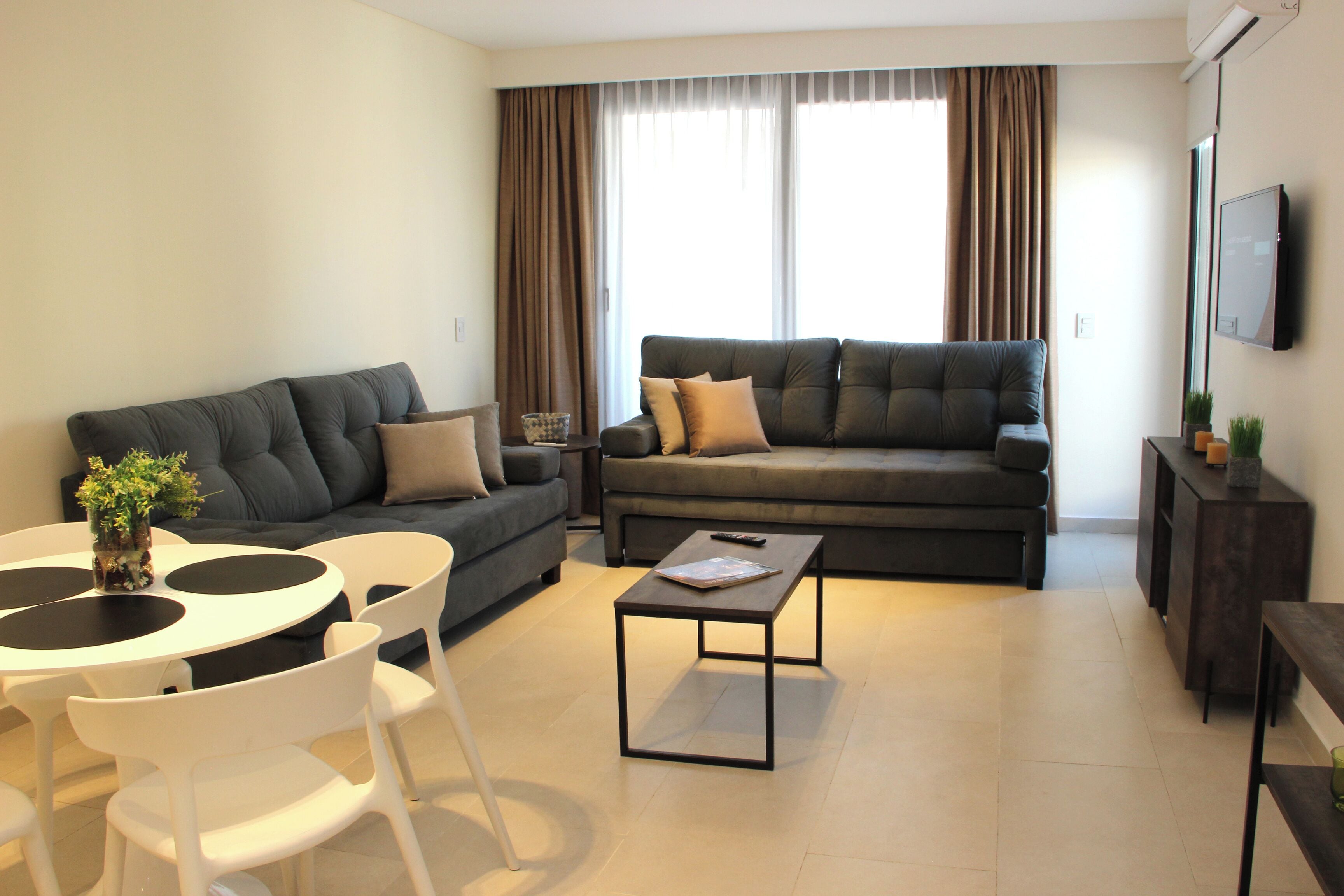 아파트, 침실 1개, 발코니 | 객실 내 금고, 무료 WiFi, 침대 시트