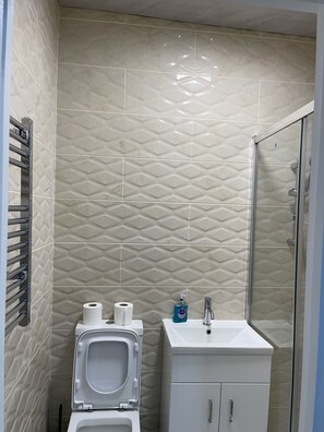 Hårføner, håndklær, såpe og sjampo