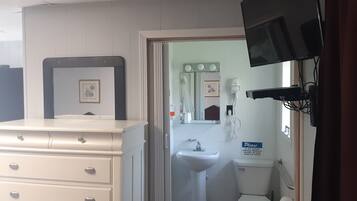 Standard Single Room, 2 Double Beds | Bathroom | Shower, hair dryer, towels
