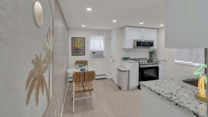 Fridge, microwave, oven, stovetop - Seaside Heights' Palm Tree Paradise: 3BR (Seaside Heights)
