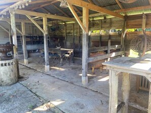 屋外ダイニングエリア