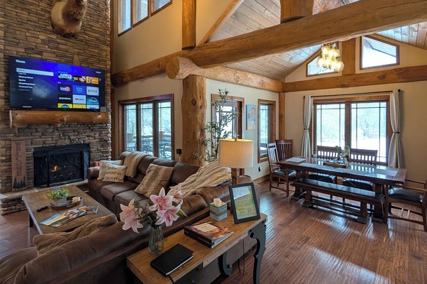 Smart-TV, Kamin, DVD-Player, BĂŒcher