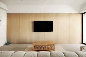 TV, caminetto, studio